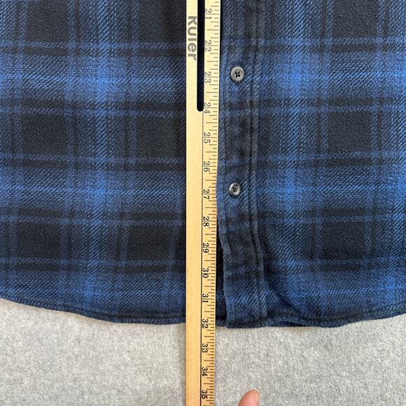 Orvis Shacket Mens 2XL Blue Black Plaid Pockets Heavy Flannel Button Up Outdoor - Picture 12 of 12